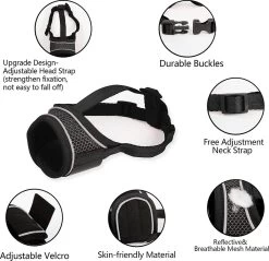 Merkloos Hoog Kwaliteit Muilkorf Met Bedrukt Patroon - Muilkorf Hond - Hondensnuit - Anti Blaf En Bijt - Voor Kleine En Grote Honden Maat M Zwart Reflecterend -Hondenbenodigdheden 1200x1160 2