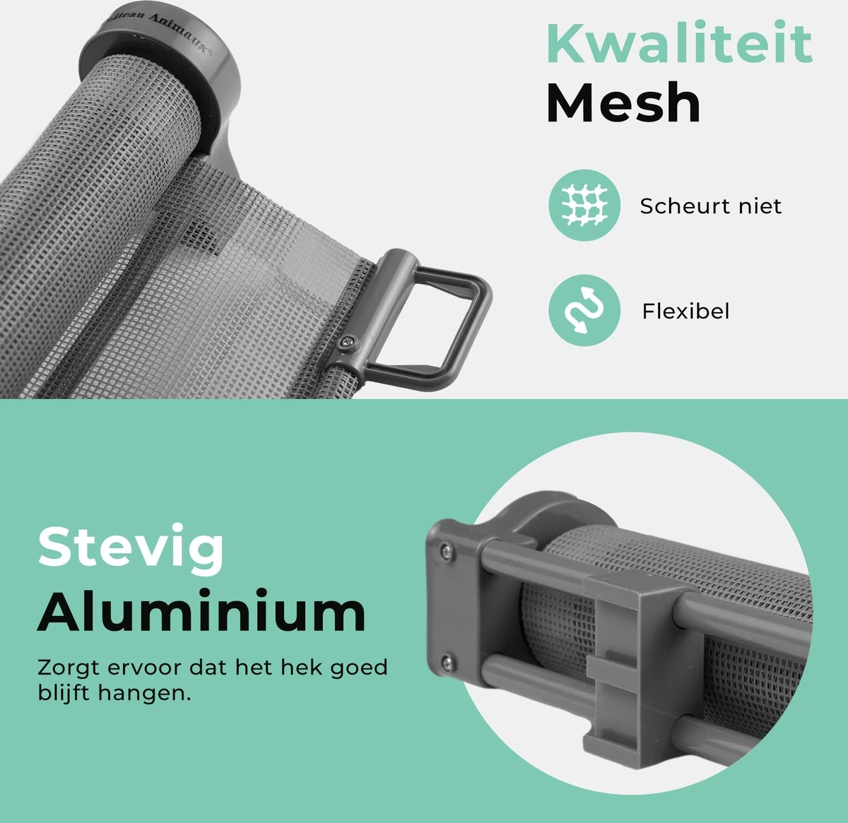 Château Animaux® - Tot 180cm Breed Traphekje Oprolbaar Hond - Stijlvolle Oplossing - Dieren Hek - Honden Hek 10 Château Animaux® - Tot 180cm Breed Traphekje Oprolbaar Hond - Stijlvolle Oplossing - Dieren Hek - Honden Hek - Afbeelding 8