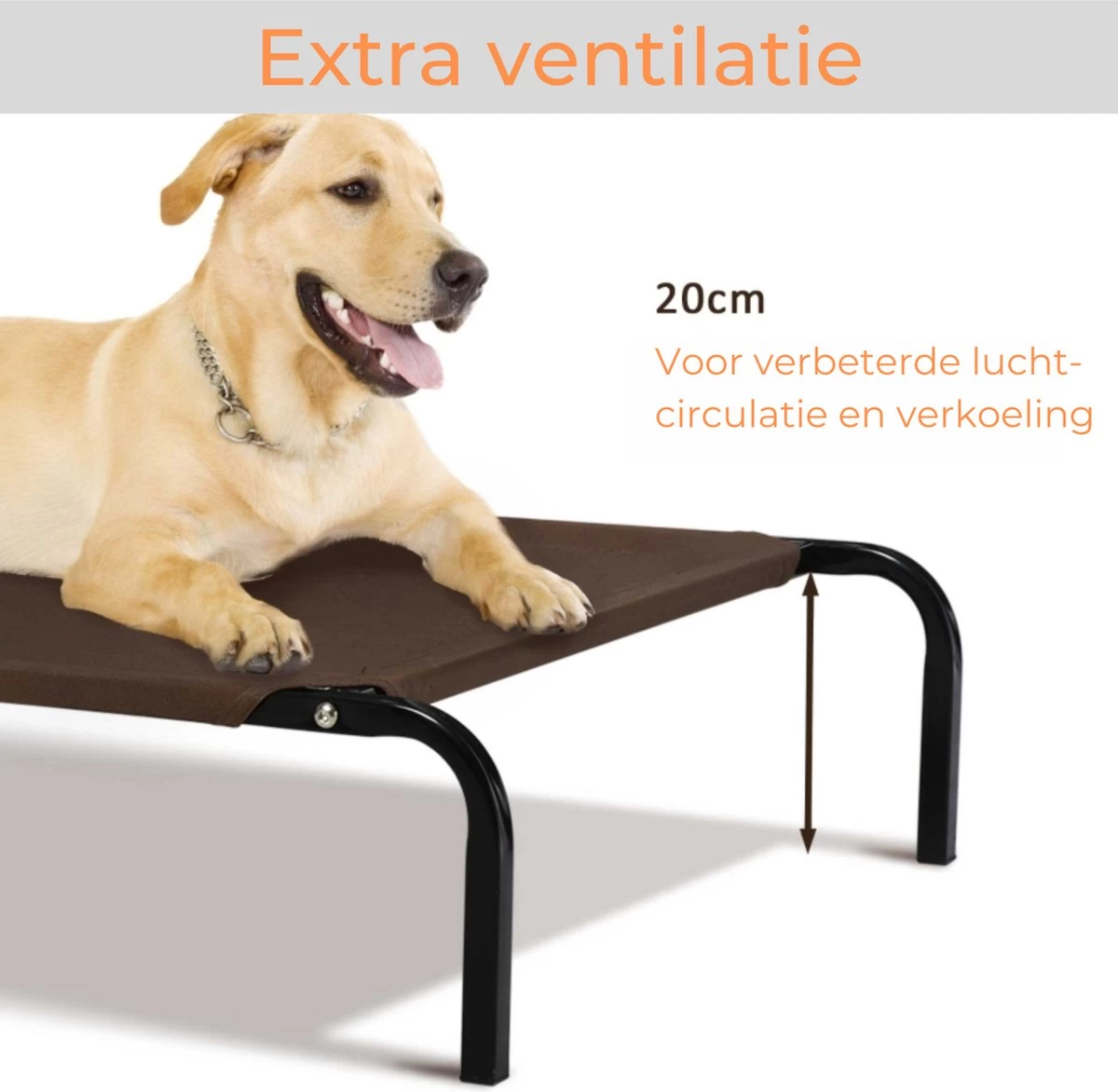 Hondenbed - Hondenstretcher - Honden Ligbed - Inclusief 2 Overtrekhoezen - XL - 110x68cm - Grijs En Koffie 4 Hondenbed - Hondenstretcher - Honden Ligbed - Inclusief 2 Overtrekhoezen - XL - 110x68cm - Grijs En Koffie - Afbeelding 2