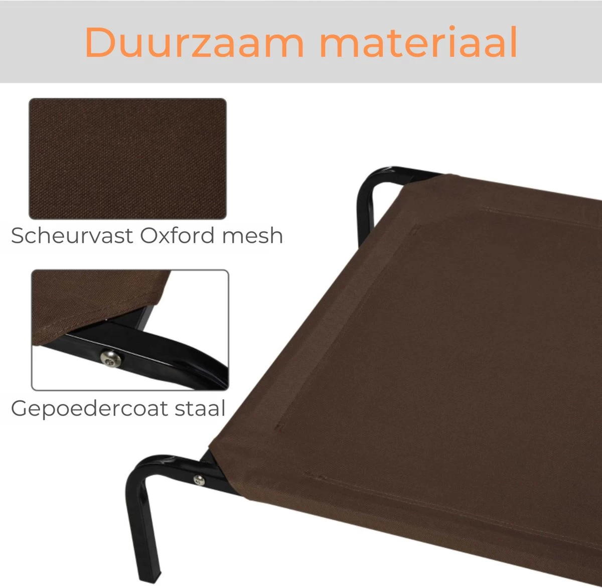 Hondenbed - Hondenstretcher - Honden Ligbed - Inclusief 2 Overtrekhoezen - XL - 110x68cm - Grijs En Koffie 9 Hondenbed - Hondenstretcher - Honden Ligbed - Inclusief 2 Overtrekhoezen - XL - 110x68cm - Grijs En Koffie - Afbeelding 7