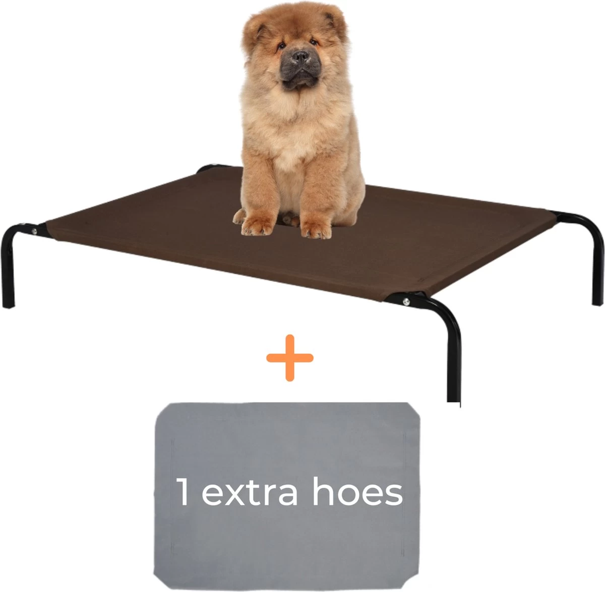 Hondenbed - Hondenstretcher - Honden Ligbed - Inclusief 2 Overtrekhoezen - XL - 110x68cm - Grijs En Koffie 3 Hondenbed - Hondenstretcher - Honden Ligbed - Inclusief 2 Overtrekhoezen - XL - 110x68cm - Grijs En Koffie