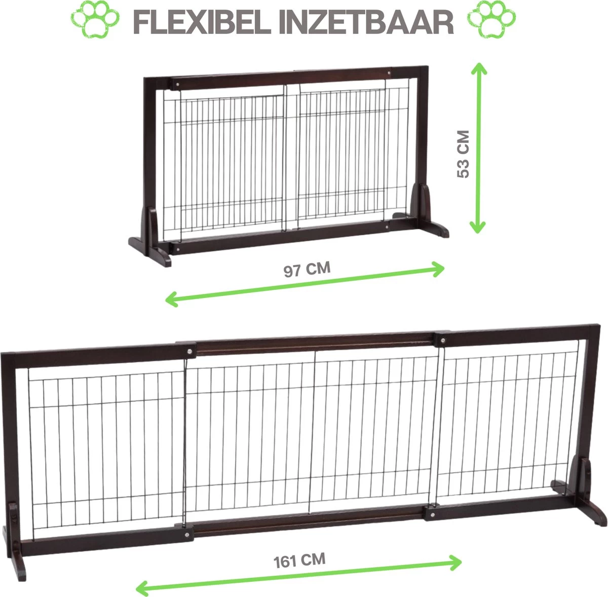 Hondenhek - Traphekje Hond - Traphekje Zonder Boren - Traphekje - BxH 161-97 X 53 Cm - Koffiebruin 5 Hondenhek - Traphekje Hond - Traphekje Zonder Boren - Traphekje - BxH 161-97 X 53 Cm - Koffiebruin - Afbeelding 3