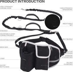 BOTC Looplijn Hond Met Heupriem Voor Hardlopen - Hondenriem - Zwart -Hondenbenodigdheden 1200x1184 9