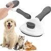Kattenborstel - Hondenborstel - Pluizenverwijderaar - Haarverwijderaar Voor Huisdieren - Hondenkam - Kattenkam - Huisdierhaar Verwijderaar - Ontpluizer - Kattenhaar & Hondenhaar Verwijderaar - Voor Langharig & Kortharig - Grijs -Hondenbenodigdheden 1200x1188