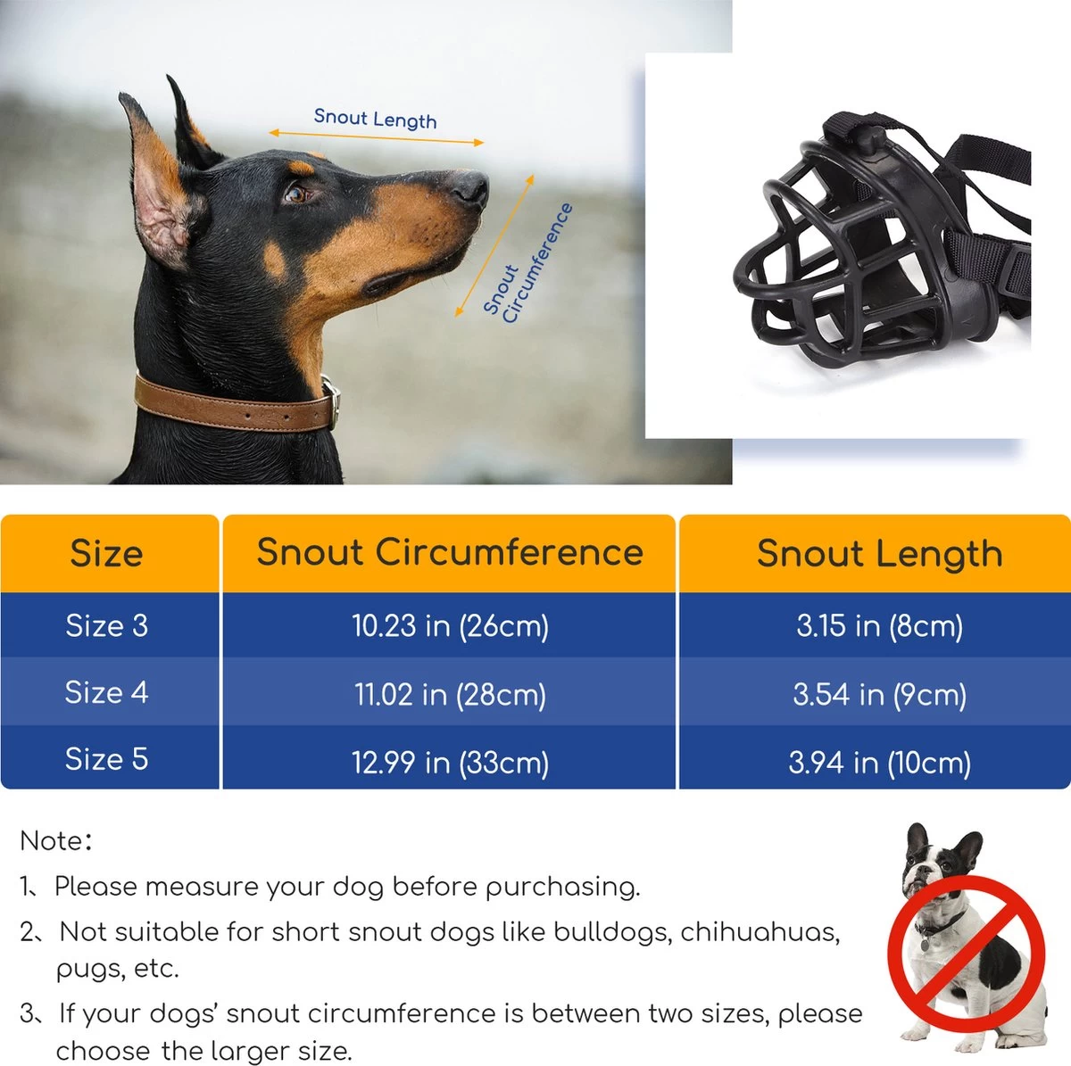 Nobleza Muilkorf Hond - Snuitomtrek 33 - Maat L - Zwart 4 Nobleza Muilkorf Hond - Snuitomtrek 33 - Maat L - Zwart - Afbeelding 2