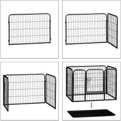 MaxxPet Puppyren - Hondenbench - Puppykennel - Hondenren - 125 X 78 X 80 Cm - Zwart -Hondenbenodigdheden 1200x1197 16