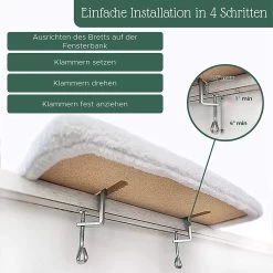 Pfotenolymp® Premium Window Baars/Krabmat Voor Katten Bij Het Raam - Vensterbank/Kattenbank Voor De Vensterbank - Zit/Ligstoel Voor Katten -Hondenbenodigdheden 1200x1199 25