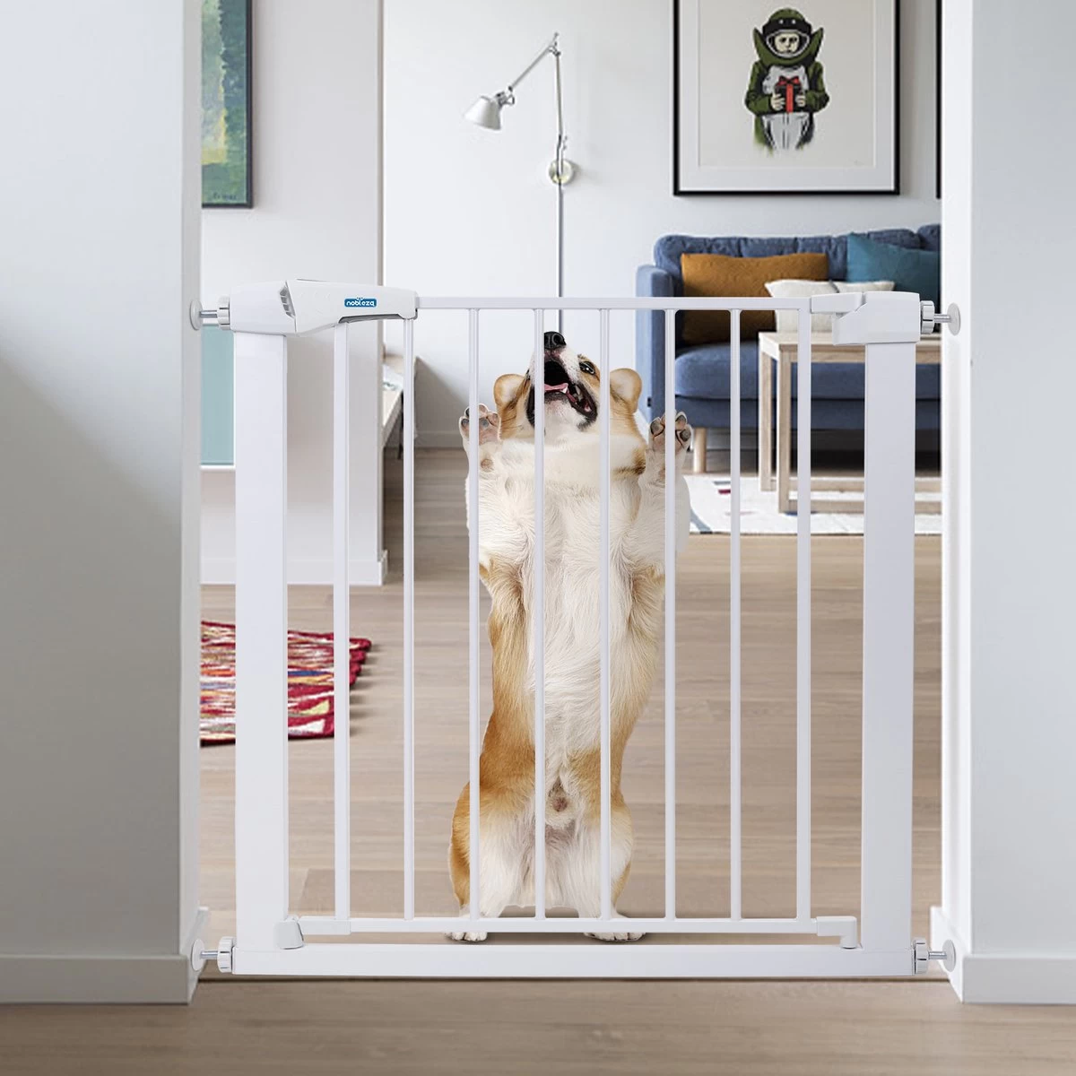 Nobleza 47B4V - Hondenhek - Metaal - H76 X L75-82 Cm - Wit 3 Nobleza 47B4V - Hondenhek - Metaal - H76 X L75-82 Cm - Wit