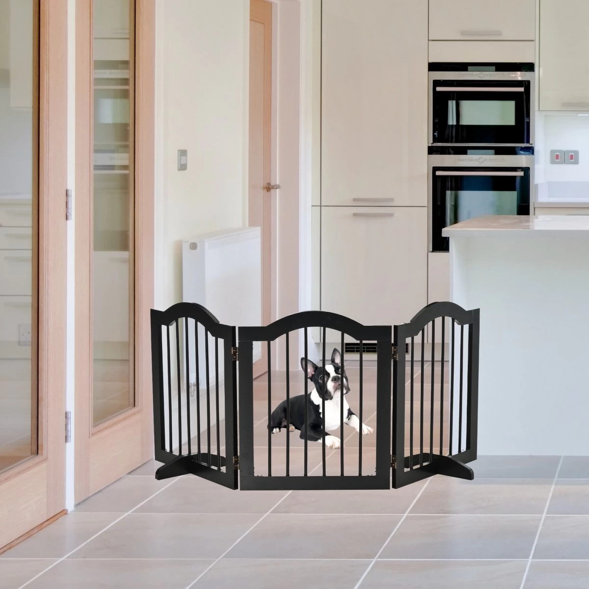 Paws & Claws - Hondenhek Deurhekje - Dog Barrier - 154,5 X 61 Cm - Opvouwbaar - Zwart 6 Paws & Claws - Hondenhek Deurhekje - Dog Barrier - 154,5 X 61 Cm - Opvouwbaar - Zwart - Afbeelding 4