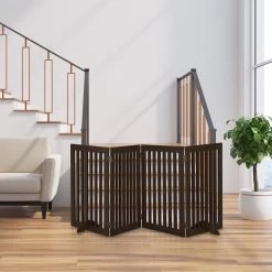 Relaxdays Veiligheidshekje Hout - 92 Cm Hoog - Kinderhek - Hondenhek - Inklapbaar - Bruin - 4 Panelen -Hondenbenodigdheden 1200x1200 1145