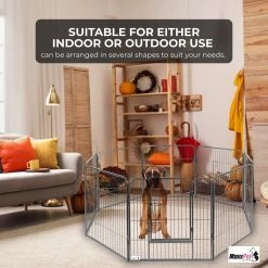 MaxxPet Puppyren - Hondenbench - Hondenren- Puppyren Met 8 Kennelpanelen - Staal -80 X 80 Cm Ø 210 Cm -Hondenbenodigdheden 1200x1200 1179