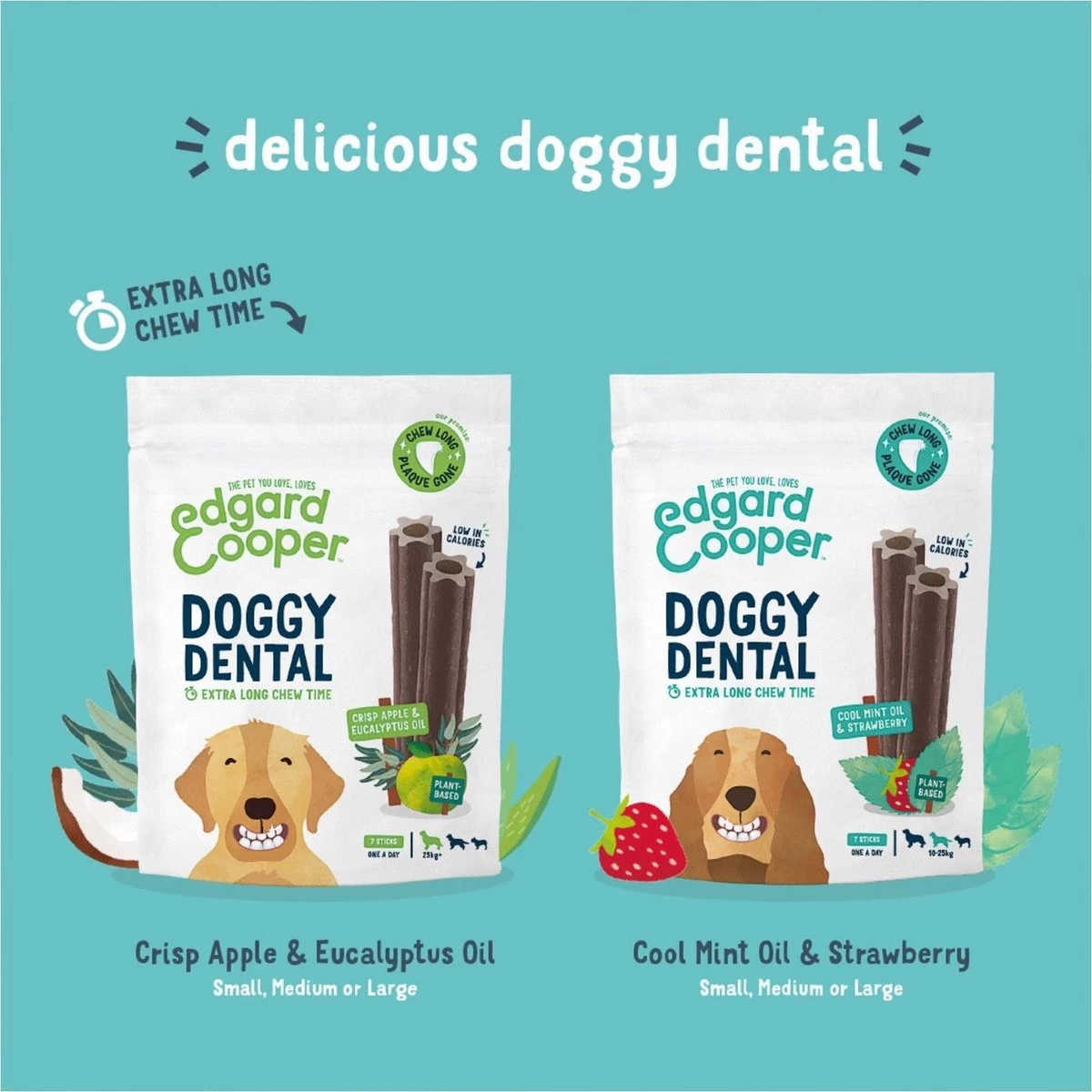 Edgard & Cooper Doggy Dental Sticks Appel - Eucalyptusolie Medium 8 Edgard & Cooper Doggy Dental Sticks Appel - Eucalyptusolie Medium - Afbeelding 6