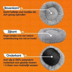 Happysnoots Hondenmand Met Rits - 80cm - Hondenbed - Donut Dog Bed - Fluffy - Grijs - Wasbaar 24 Happysnoots Hondenmand Met Rits - 80cm - Hondenbed - Donut Dog Bed - Fluffy - Grijs - Wasbaar -Hondenbenodigdheden 1200x1200 1304