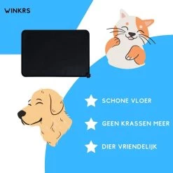 Winkrs - Placemat Voor Voerbak Van Hond Of Kat Huisdieren - Zwart Siliconen Waterdicht -Hondenbenodigdheden 1200x1200 1330