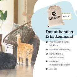 All 4 Pets Supply® Hondenmand Donut - Kattenmand - Maat S - Geschikt Voor Honden/katten Tot 40 Cm - Hondenkussen - Zwart -Hondenbenodigdheden 1200x1200 1356