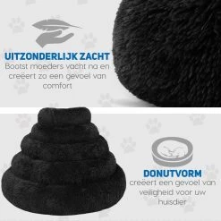 Pawzle Hondenmand - Donut Hondenkussen - Kattenmand - Bed Voor Honden & Katten - Wasbaar - 50cm - Zwart 14 Pawzle Hondenmand - Donut Hondenkussen - Kattenmand - Bed Voor Honden & Katten - Wasbaar - 50cm - Zwart -Hondenbenodigdheden 1200x1200 1375