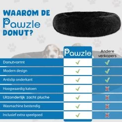 Pawzle Hondenmand - Donut Hondenkussen - Kattenmand - Bed Voor Honden & Katten - Wasbaar - 50cm - Zwart 18 Pawzle Hondenmand - Donut Hondenkussen - Kattenmand - Bed Voor Honden & Katten - Wasbaar - 50cm - Zwart -Hondenbenodigdheden 1200x1200 1378