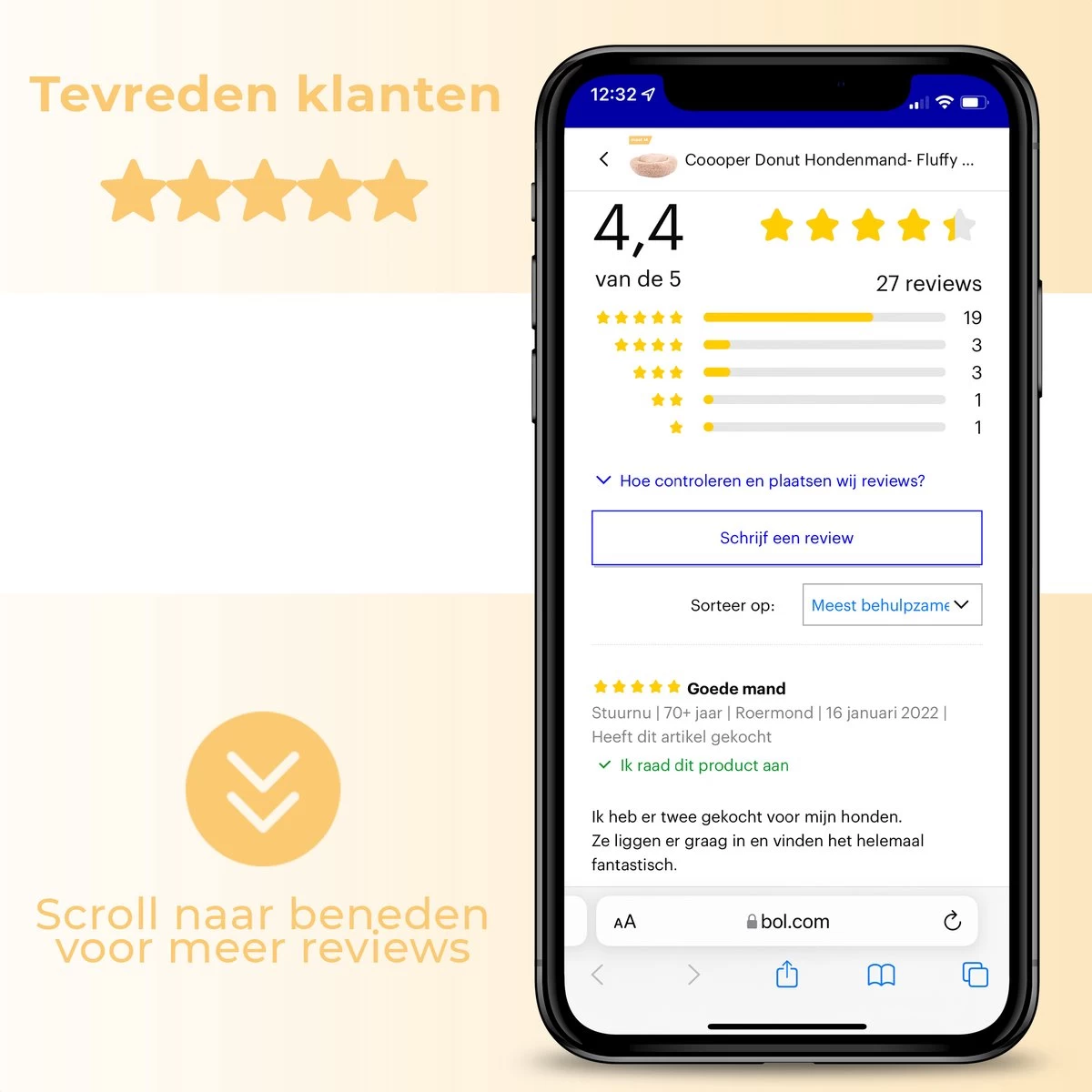 Coooper Donut Hondenmand - Fluffy Hondenmand - 100 Cm - XXL - Wasbaar - Pluche 9 Coooper Donut Hondenmand - Fluffy Hondenmand - 100 Cm - XXL - Wasbaar - Pluche - Afbeelding 7