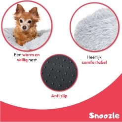 Snoozle Donut Hondenmand - Zacht En Luxe Hondenkussen - Wasbaar - Fluffy - Hondenmanden - 60cm - Lichtgrijs -Hondenbenodigdheden 1200x1200 1417