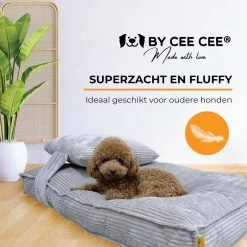 Orthopedisch Hondenkussen Grijs - Hondenmand Ribstof Premium L - Luxe Hondenbed 100x70cm - Grijs Tot 40 KG -Hondenbenodigdheden 1200x1200 1427