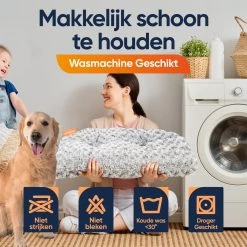 Happysnoots Hondenkussen 70 X 50cm - Hondenbed - Donut Dog Bed - Fluffy - Grijs - Wasbaar -Hondenbenodigdheden 1200x1200 1478