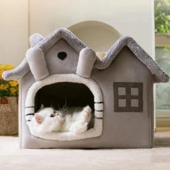 CAT Kattenmand Kattenhuis Maat M - Lekker Slapen Bed Hond Katten Huis Verwijderbare Kussen Ingesloten Pet Bed Voor Kat Kittens Puppy Pet Kat Accessoires