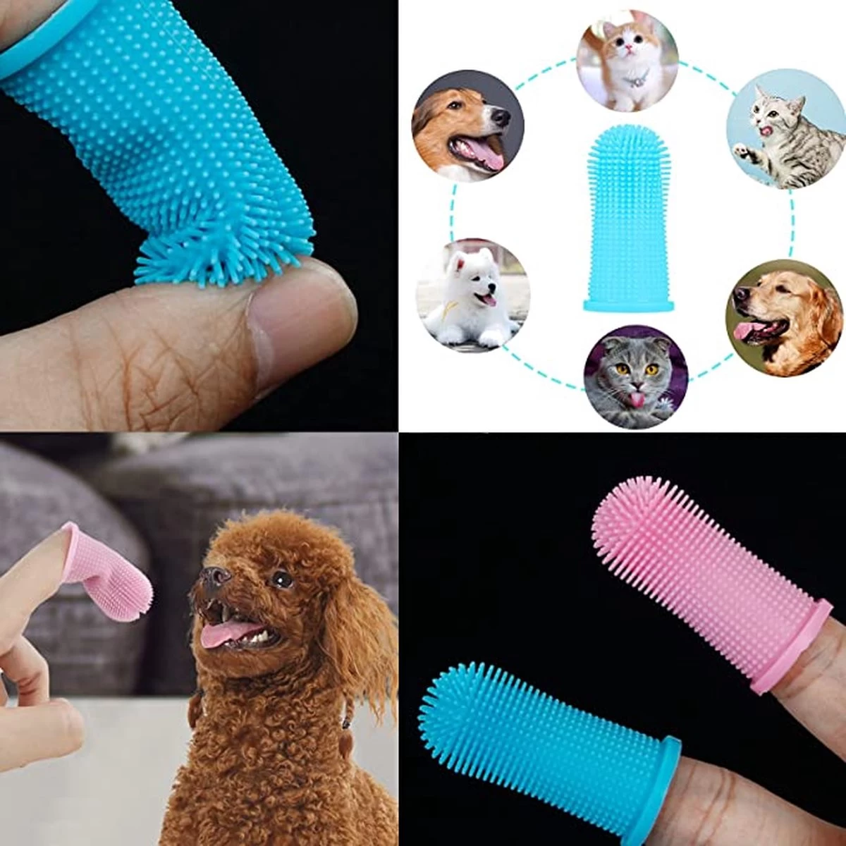 Doodadeals® 4 Stuks Siliconen Honden Tandenborstel - Tanden Borstel Hond - Silicone Dog Tootbrush - Multikleur 5 Doodadeals® 4 Stuks Siliconen Honden Tandenborstel - Tanden Borstel Hond - Silicone Dog Tootbrush - Multikleur - Afbeelding 4