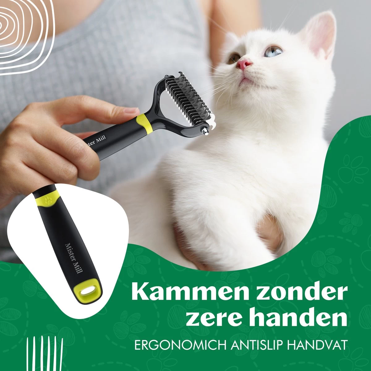 Mister Mill Professionele Set Slicker Honden Kattenborstel Plus Nagelknipper Plus Ondervacht Kam 4 Mister Mill Professionele Set Slicker Honden Kattenborstel Plus Nagelknipper Plus Ondervacht Kam - Afbeelding 2