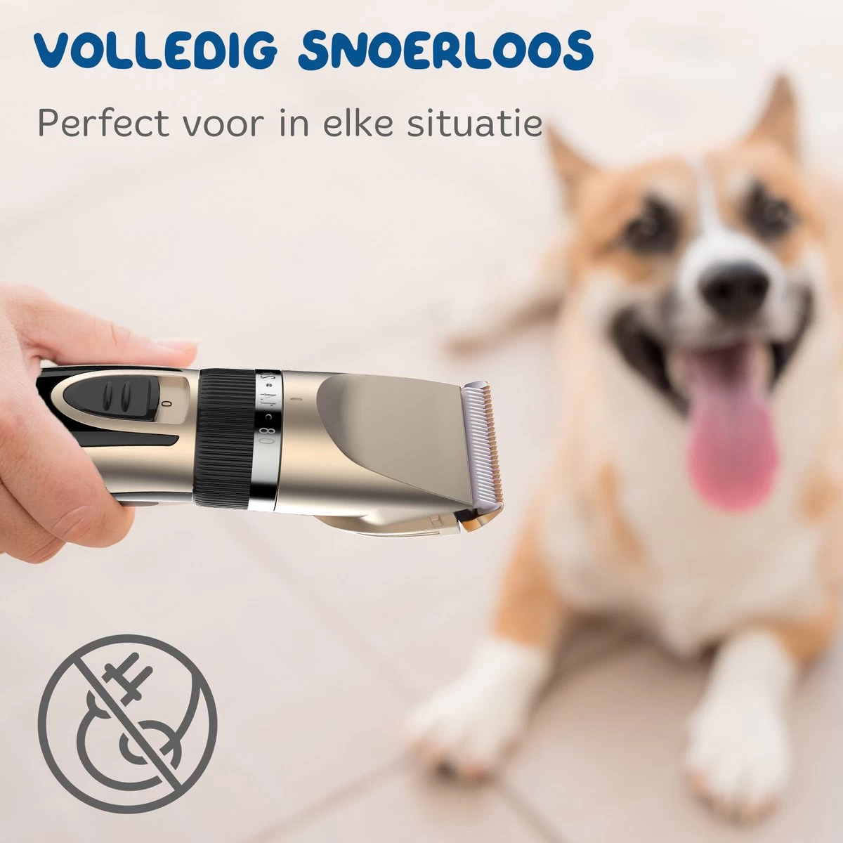 Pawwy Dieren Tondeuse Set Draadloos Voor Honden En Katten – Voor Dikke Vacht - Hondentondeuse – Hondentrimmer - Scheerapparaat - Goud 10 Pawwy Dieren Tondeuse Set Draadloos Voor Honden En Katten – Voor Dikke Vacht - Hondentondeuse – Hondentrimmer - Scheerapparaat - Goud - Afbeelding 8