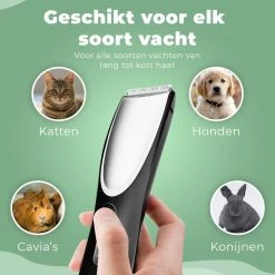 Essential Goods Professionele Hondentondeuse – Hondentrimmer - Draadloos – Opzet Kammen – Dik/Dunne Vacht - Honden/Katten - Zwart/Zilver -Hondenbenodigdheden 1200x1200 315
