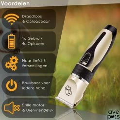 AVE Pets® Complete Hondentondeuse Set - Draadloos Tondeuse - Scheerapparaat Voor Je Hond Of Kat - Huisdier Trimmer - Professionele Dierentondeuse - Dieren Verzorging -Hondenbenodigdheden 1200x1200 348