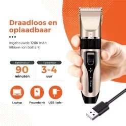 PetGoods Hondentondeuse - 10 Delige Set - Katten & Honden - Draadloos - Low Noise - Incl. Schaar, Nagelknipper, Vijl & Kam -Hondenbenodigdheden 1200x1200 565