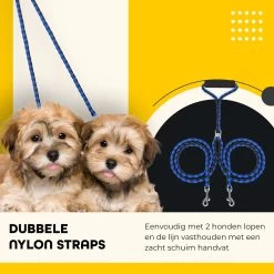 KCMultisupplies Dubbele Hondenriem Voor 2 Honden - Duo Hondenlijn Voor Hond - 120cm - Hondenleiband Riem -Hondenbenodigdheden 1200x1200 584
