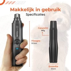PetGoods Elektrische Nagel Vijl Voor Huisdieren - Incl. 2 Vijlen - Honden/Katten/Dieren - Draadloos -Hondenbenodigdheden 1200x1200 63