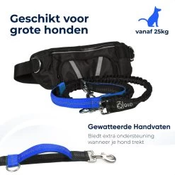 Canicross Looplijn Hond Met Heupriem Voor Hardlopen - Elastische Handsfree Hondenriem - Honden Trainingslijn - 150/200cm - Blauw -Hondenbenodigdheden 1200x1200 654