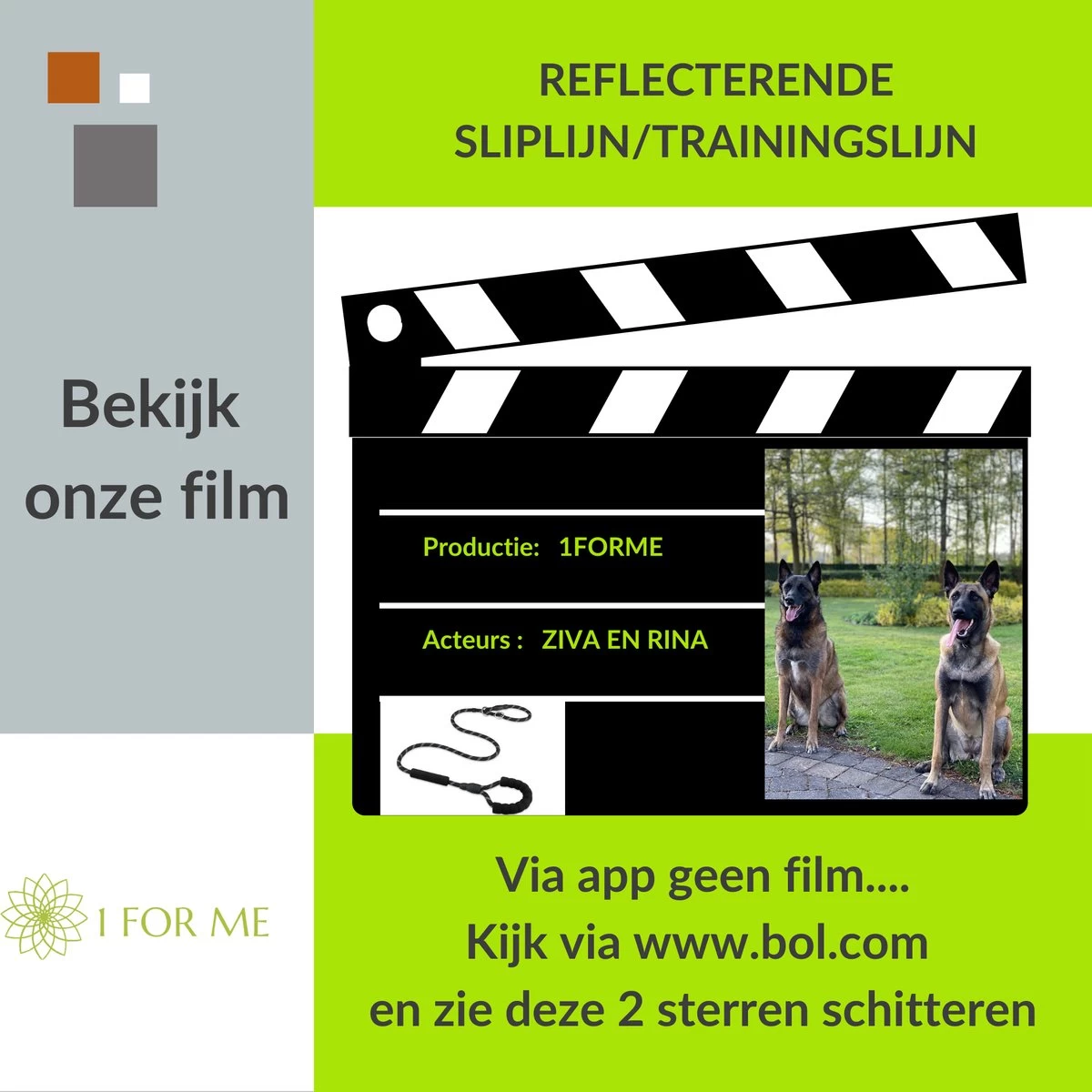 1FORME Hondenriem 15-25kg - Sliplijn Hond REFLECTEREND 2m, 1cm Ø - Jachtlijn 2 Ergonomische Handvaten - Dubbel Stop 4 1FORME Hondenriem 15-25kg - Sliplijn Hond REFLECTEREND 2m, 1cm Ø - Jachtlijn 2 Ergonomische Handvaten - Dubbel Stop - Afbeelding 2