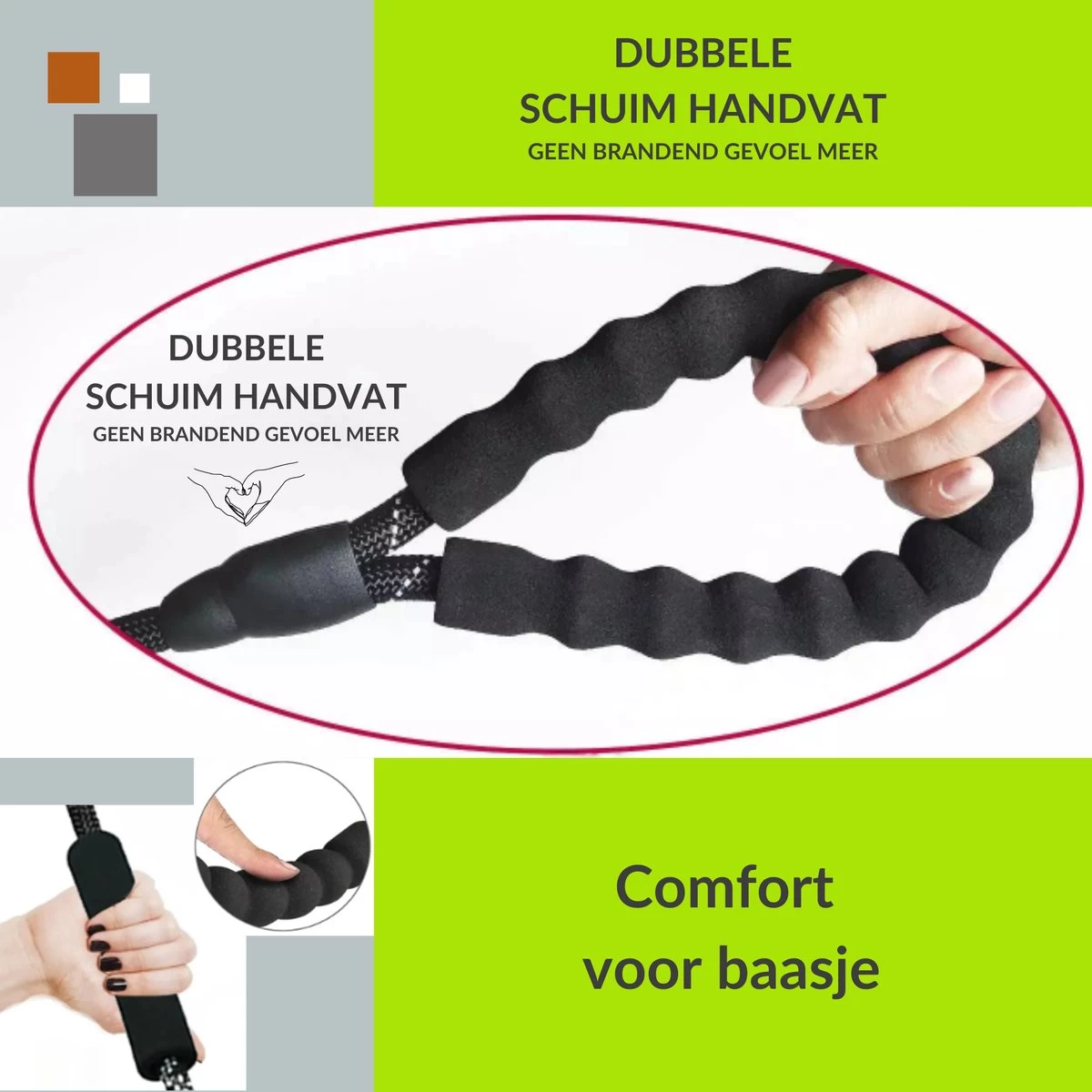 1FORME Hondenriem 15-25kg - Sliplijn Hond REFLECTEREND 2m, 1cm Ø - Jachtlijn 2 Ergonomische Handvaten - Dubbel Stop 8 1FORME Hondenriem 15-25kg - Sliplijn Hond REFLECTEREND 2m, 1cm Ø - Jachtlijn 2 Ergonomische Handvaten - Dubbel Stop - Afbeelding 6