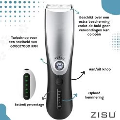 Hondentondeuse - Hondentrimmer - Dieren Tondeuse - Draadloos - 4 Opzetkammen - INCLUSIEF SNACKJE - Zwart -Hondenbenodigdheden 1200x1200 67