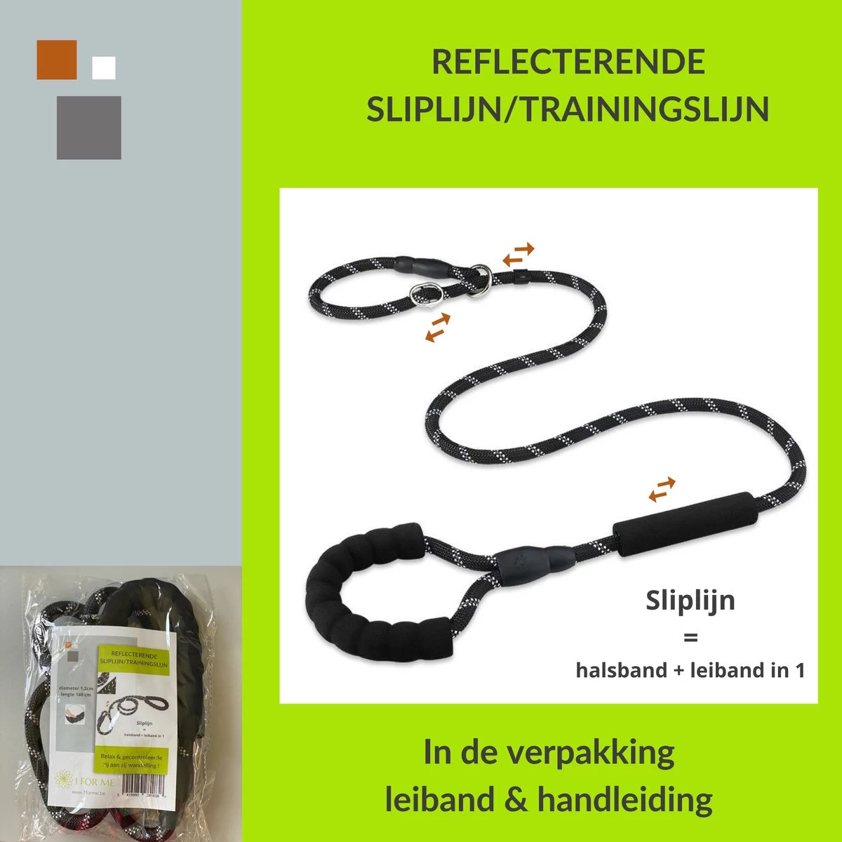 1FORME Hondenriem 15-30kg - Sliplijn Hond REFLECTEREND 2m, Ø 1.2cm - Jachtlijn 2 Ergonomische Handvaten - Dubbel Stop 10 1FORME Hondenriem 15-30kg - Sliplijn Hond REFLECTEREND 2m, Ø 1.2cm - Jachtlijn 2 Ergonomische Handvaten - Dubbel Stop - Afbeelding 8