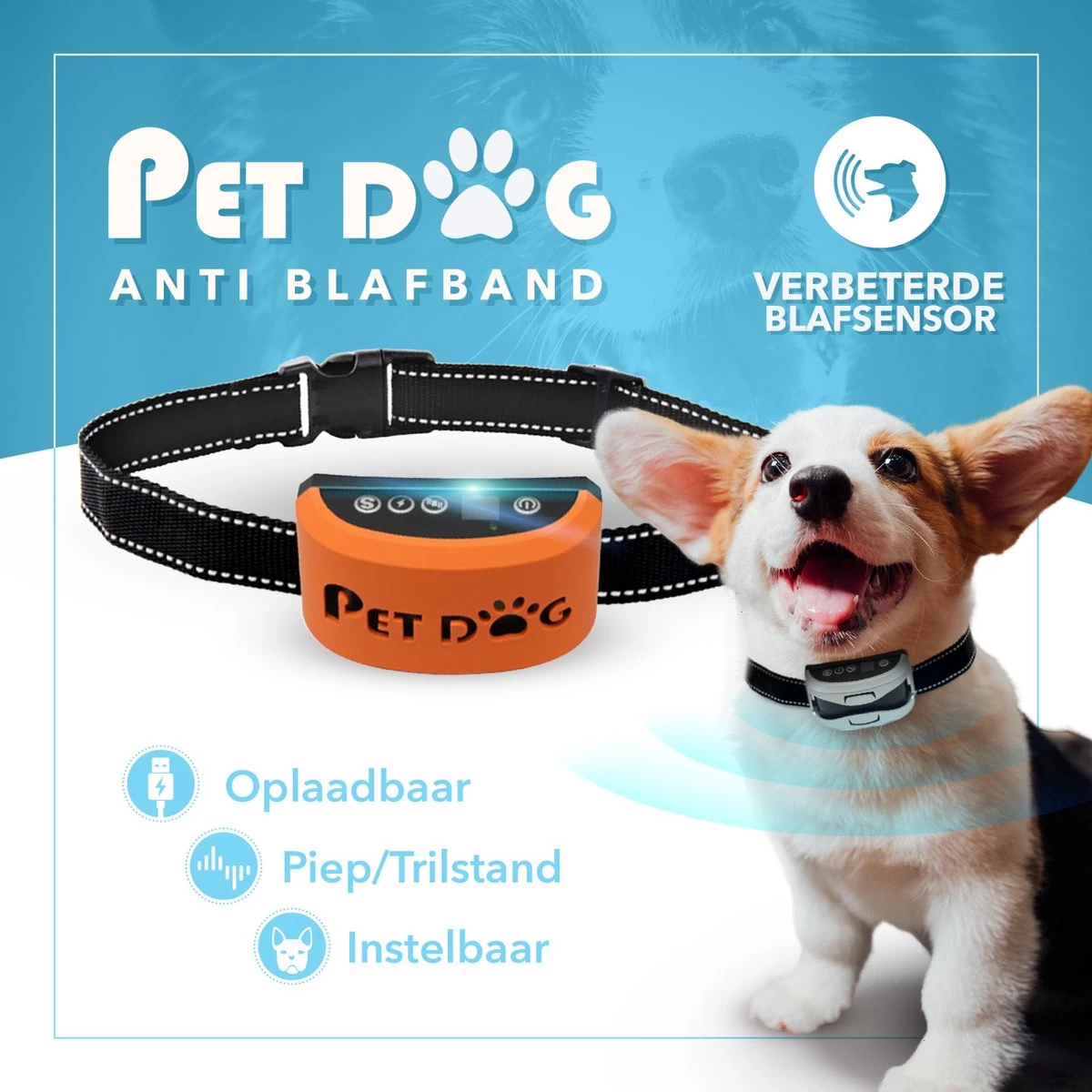 PET DOG® | Anti Blafband Voor Honden | 3 T/m 60 Kg | Oplaadbaar | Anti Blaf Band | Trainingsband | Vibratie En Geluid | Diervriendelijk | Shock Aan/uit Instelbaar 3 PET DOG® | Anti Blafband Voor Honden | 3 T/m 60 Kg | Oplaadbaar | Anti Blaf Band | Trainingsband | Vibratie En Geluid | Diervriendelijk | Shock Aan/uit Instelbaar