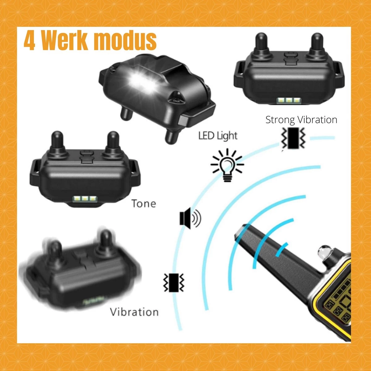 W&Z® Anti Blafband Inclusief Afstandsbediening- 3-60KG - Diervriendelijk - Zonder Schok - Vibratie/Audio/Licht - Anti Blaf Band - Water Bestendig 7 W&Z® Anti Blafband Inclusief Afstandsbediening- 3-60KG - Diervriendelijk - Zonder Schok - Vibratie/Audio/Licht - Anti Blaf Band - Water Bestendig - Afbeelding 5