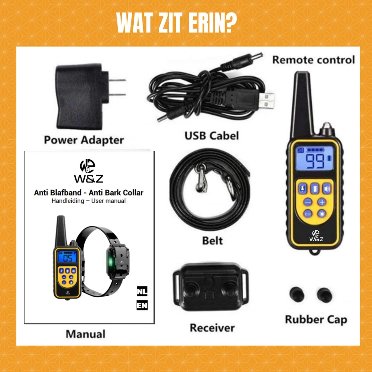 W&Z® Anti Blafband Inclusief Afstandsbediening- 3-60KG - Diervriendelijk - Zonder Schok - Vibratie/Audio/Licht - Anti Blaf Band - Water Bestendig 10 W&Z® Anti Blafband Inclusief Afstandsbediening- 3-60KG - Diervriendelijk - Zonder Schok - Vibratie/Audio/Licht - Anti Blaf Band - Water Bestendig - Afbeelding 8