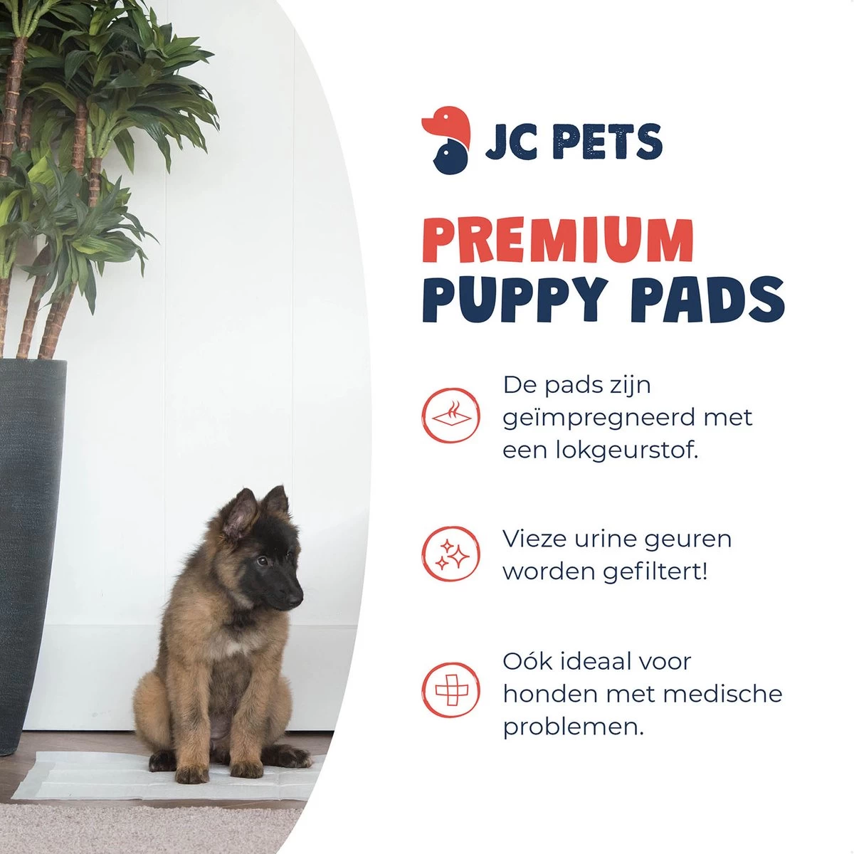 JC Pets Premium Puppy Training Pads - Hondentoilet - Zindelijkheidstraining Hond - 100 Stuks - 60 X 45 Cm 7 JC Pets Premium Puppy Training Pads - Hondentoilet - Zindelijkheidstraining Hond - 100 Stuks - 60 X 45 Cm - Afbeelding 5