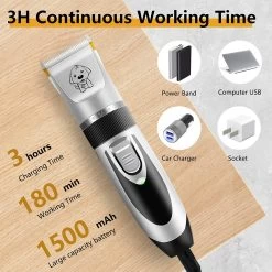 Merkloos Hondentondeuse, Hundeschermaschine / Dog Clippers - Dierenhaartrimmer, Hondentondeuse Kit Hond Verzorging -Hondenbenodigdheden 1200x1200 85