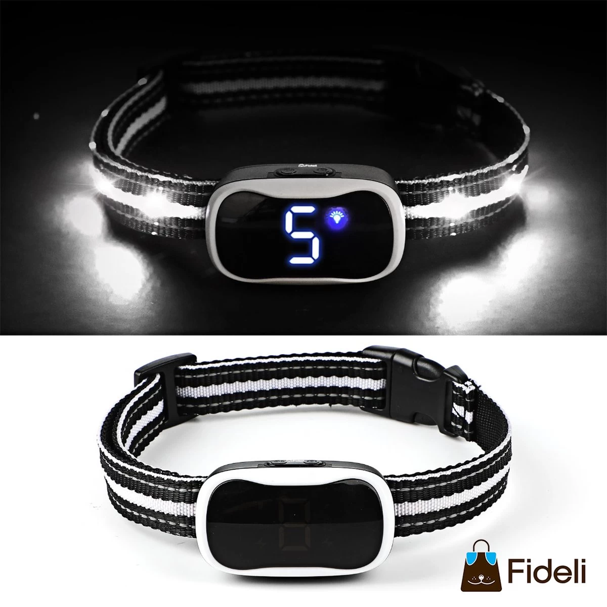Fideli Anti Blafband - Zonder Schok - Grote En Kleine Honden - Oplaadbaar - LED Verlichte Band 5 Fideli Anti Blafband - Zonder Schok - Grote En Kleine Honden - Oplaadbaar - LED Verlichte Band - Afbeelding 3