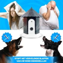 Vulpes Pets® Anti Blaf Apparaat Pro - Anti Blafband Voor Alle Honden - Luxe Hondentrainer - Diervriendelijk & Zonder Schok - Inclusief 9V Batterij - Waterbestendig - Ophangbaar - Instelbare Ultrasone Niveauregeling - 4 Standen -Hondenbenodigdheden 1200x1200 949