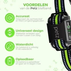 Petz - Anti Blafband - Anti Blafband Voor Kleine En Grote Honden - 5-55 KG - Vibratie En Audio - Diervriendelijk - GEEN Schokken - Opvoedingshalsband Zonder Schok En Diervriendelijk - Waterdicht - Oplaadbaar -Hondenbenodigdheden 1200x1200 964