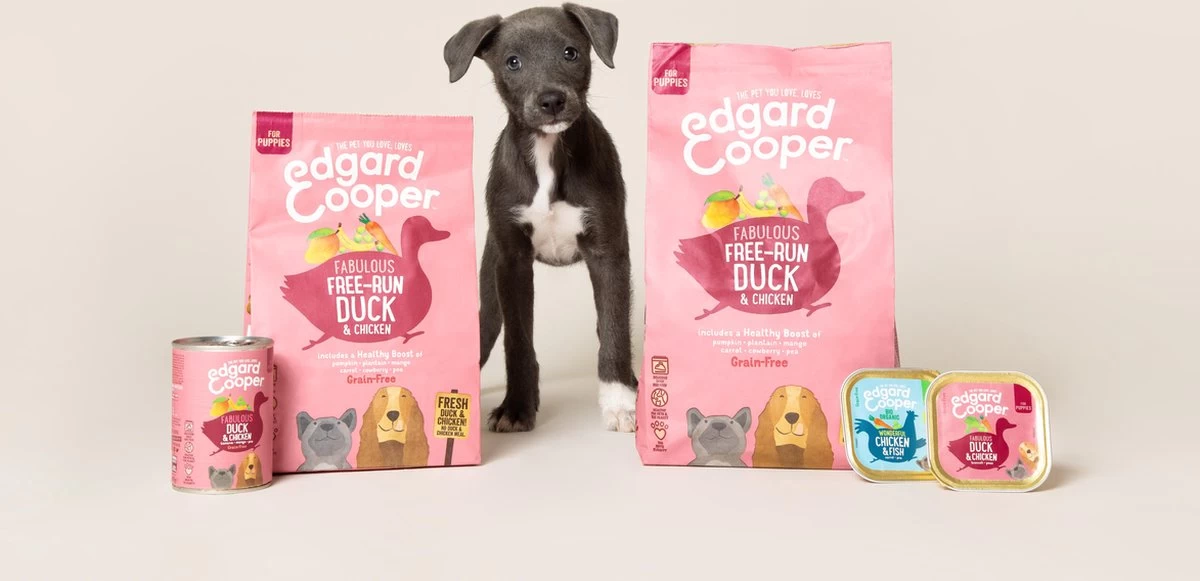 Edgard & Cooper Eend & Kip Blik - Voor Puppy's - Hondenvoer - 12 X 400 G 7 Edgard & Cooper Eend & Kip Blik - Voor Puppy's - Hondenvoer - 12 X 400 G - Afbeelding 5