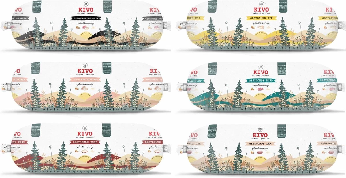 Kivo Petfood Houdbare Worsten INTRODUCTIEDOOS 6 X 600 Gram Smaken: Rund, Kip, Rund & Kip, Kip & Zalm, Eend En Lam - Zacht Gestoomd Vlees - Glutenvrij Geen Fratsen 3 Kivo Petfood Houdbare Worsten INTRODUCTIEDOOS 6 X 600 Gram Smaken: Rund, Kip, Rund & Kip, Kip & Zalm, Eend En Lam - Zacht Gestoomd Vlees - Glutenvrij Geen Fratsen