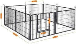 Hoppa! Hondenhekje - Puppyren - 160x160 Cm - 8 Delen Van 80 X 60 Cm - Vierkant, Rechthoek Of Achthoek Naar Keuze - Zwart -Hondenbenodigdheden 1200x701 2